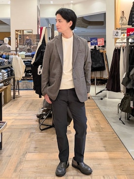 「アイテム（テーラードジャケット）」を使った、もりもんさん（メンズ・171cm・30代）の秋コーディネート