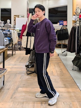 「アイテム（スウェット）」を使った、もりもんさん（メンズ・171cm・30代）の秋コーディネート