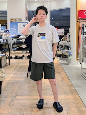 「アイテム（Tシャツ/カットソー）」を使った、もりもんさん（メンズ・171cm・30代）の夏コーディネート