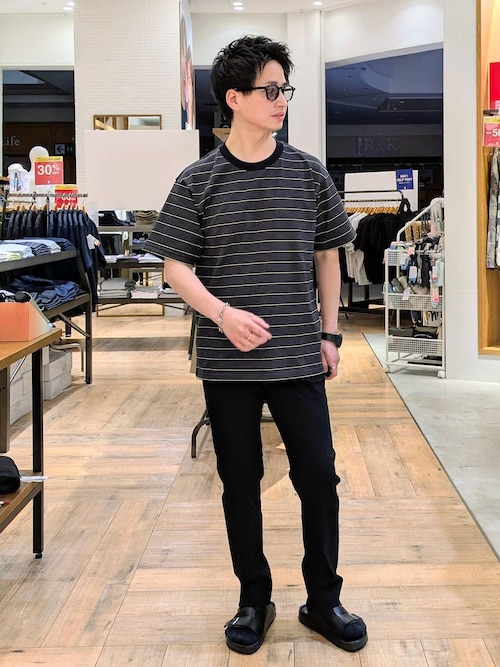 極美品【グローバルワーク】インディゴ　ノーカラー　パンツスーツ　ウエストゴム　L セール】スゴラクストレッチスリムパンツ＋WARM/115907（その他