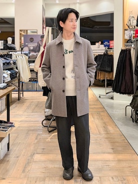 「アイテム（ニット/セーター）」を使った、もりもんさん（メンズ・171cm・30代）の冬コーディネート