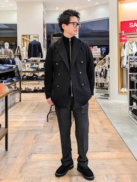 「アイテム（テーラードジャケット）」を使った、もりもんさん（メンズ・171cm・30代）の秋コーディネート