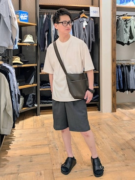「GLOBAL WORK（グローバルワーク）のアイテム（シューズ）」を使った、もりもんさん（メンズ・171cm）の夏コーディネート