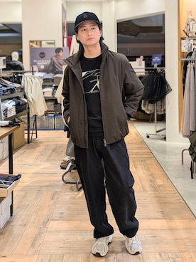 「GLOBAL WORK（グローバルワーク）のライトウォームスタンドブルゾン/451309（ブルゾン）」を使った、もりもんさん（メンズ・171cm）の冬コーディネート