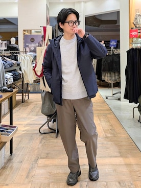 「アイテム（ニット/セーター）」を使った、もりもんさん（メンズ・171cm・30代）の冬コーディネート