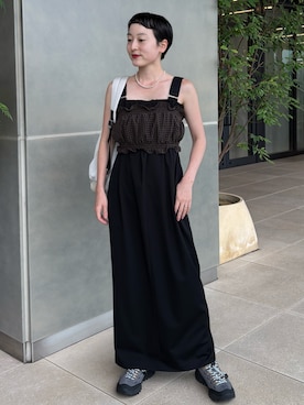 「アイテム（バックパック/リュック）」を使った、mami saitohさん（レディース・153cm）の夏コーディネート