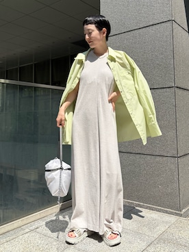 「グレーワンピース」｜mami saitohさん（レディース・153cm）の夏コーディネート