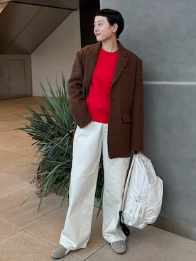 「アイテム（バックパック/リュック）」を使った、mami saitohさん（レディース・153cm）の秋コーディネート