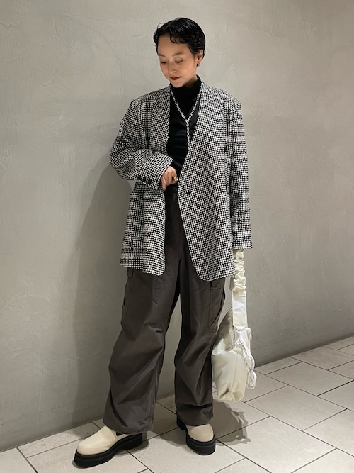 emmi（エミ）の「【emmi atelier】ノーカラーダブルジャケット