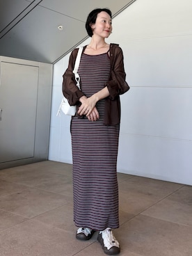 「HUNTER（ハンター）のアイテム（バッグ）」を使った、mami saitohさん（レディース・153cm）の夏コーディネート