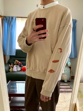 「EMMA  CLOTHES」｜「アイテム（スウェット）」を使った、ぱん🍞さん（メンズ・177cm）の春コーディネート