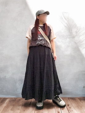「アイテム（帽子）」を使った、…natsuho…さん（レディース・154cm）の秋コーディネート