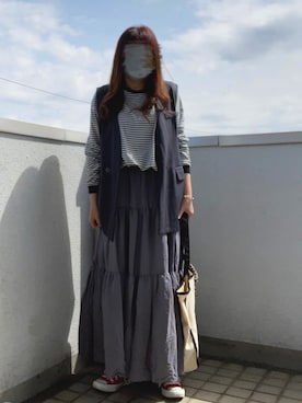 「Libra Cue（リブラ キュー）のアイテム（スカート）」を使った、…natsuho…さん（レディース・154cm）の春コーディネート