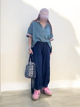「デニムシャツ」｜…natsuho…さん（レディース・154cm）の秋コーディネート