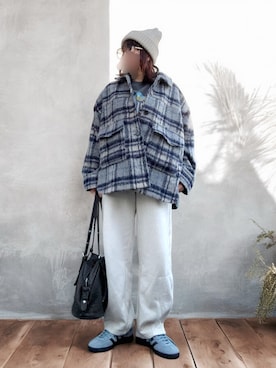 「アイテム（その他アウター）」を使った、…natsuho…さん（レディース・154cm）の冬コーディネート