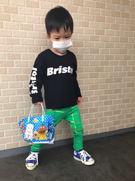 「アイテム（レギンス/スパッツ、グリーン系）」を使った、kaiii998さん（キッズ・100cm）の秋コーディネート