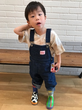 「トイストーリー」｜「アイテム（サロペット/オーバーオール）」を使った、kaiii998さん（キッズ・100cm）の夏コーディネート