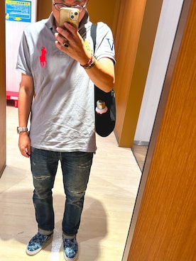 「アイテム（スリッポン）」を使った、katsushitさん（メンズ・170cm）の夏コーディネート