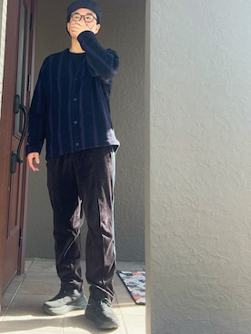 「アイテム（カーディガン/ボレロ）」を使った、katsushitさん（メンズ・170cm）の秋コーディネート