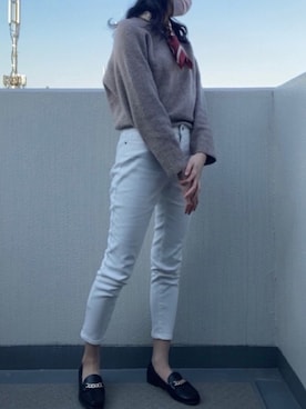 「Honeys（ハニーズ）のアイテム（チノパンツ）」を使った、すとっくほるむさん（レディース・166cm）の冬コーディネート
