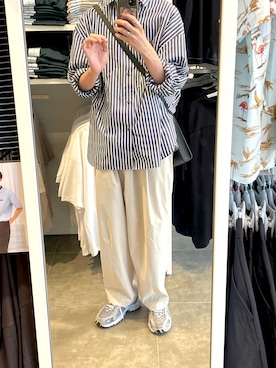 「NEW BALANCE（ニューバランス）のML725（スニーカー、グレー系）」を使った、アツさん（メンズ・178cm）の夏コーディネート
