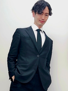 「AOYAMA（アオヤマ）のアイテム（ジャケット/アウター）」を使った、中小路秀雄さん（メンズ・180cm）の夏コーディネート