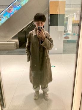 「BEAMS（ビームス）のアイテム（チェスターコート）」を使った、lentilさん（メンズ・180cm）の秋コーディネート
