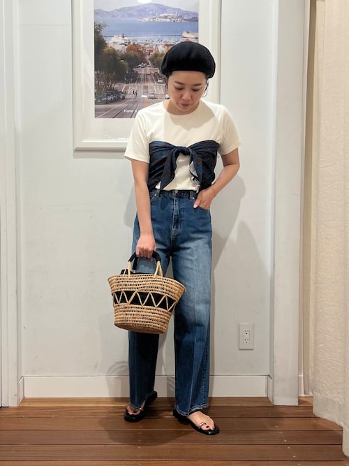 34サイズ/低身長向けも展開』センタープレスストレートデニム