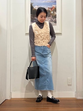 「ARTESANOS（アルテサノス）のARTESANOS　ビットローファー（ローファー）」を使った、natsuhaさん（レディース・158cm）の秋コーディネート