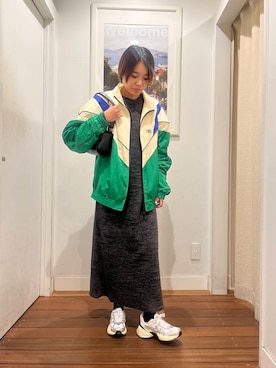 「アイテム（ナイロンジャケット）」を使った、natsuha612さん（レディース・158cm）の秋コーディネート