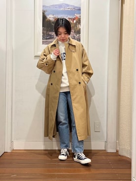 「URBAN RESEARCH DOORS（アーバンリサーチドアーズ）のピンタックフリルスタンドカラーブラウス（シャツ/ブラウス）」を使った、natsuhaさん（レディース・158cm）の冬コーディネート