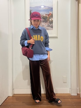 「URBAN RESEARCH Sonny Label（アーバンリサーチサニーレーベル）のアイテム（キャップ）」を使った、natsuhaさん（レディース・158cm）の秋コーディネート