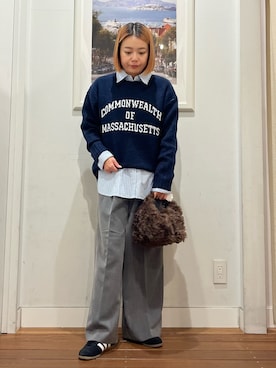 「アイテム（シャツ/ブラウス、その他）」を使った、natsuhaさん（レディース・158cm）の秋コーディネート