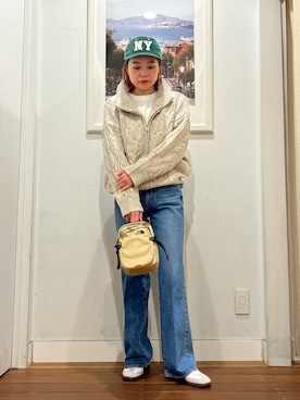 「URBAN RESEARCH Sonny Label（アーバンリサーチサニーレーベル）のアイテム（キャップ）」を使った、natsuhaさん（レディース・158cm）の秋コーディネート