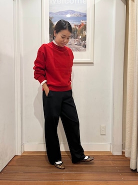 「URBAN RESEARCH DOORS（アーバンリサーチドアーズ）のピンタックフリルスタンドカラーブラウス（シャツ/ブラウス）」を使った、natsuhaさん（レディース・158cm）の秋コーディネート