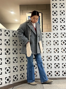 「おでかけコーデ」｜「アイテム（その他アウター）」を使った、natsuhaさん（レディース・158cm）の冬コーディネート