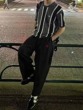 「FRED PERRY（フレッドペリー）のアイテム（ニット/セーター）」を使った、sshuhoさん（メンズ・173cm）の夏コーディネート