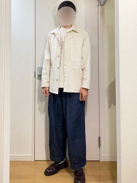 「UNIVERSAL OVERALL（ユニバーサルオーバーオール）のアイテム（ジャケット/アウター）」を使った、sshuhoさん（メンズ・173cm）の秋コーディネート