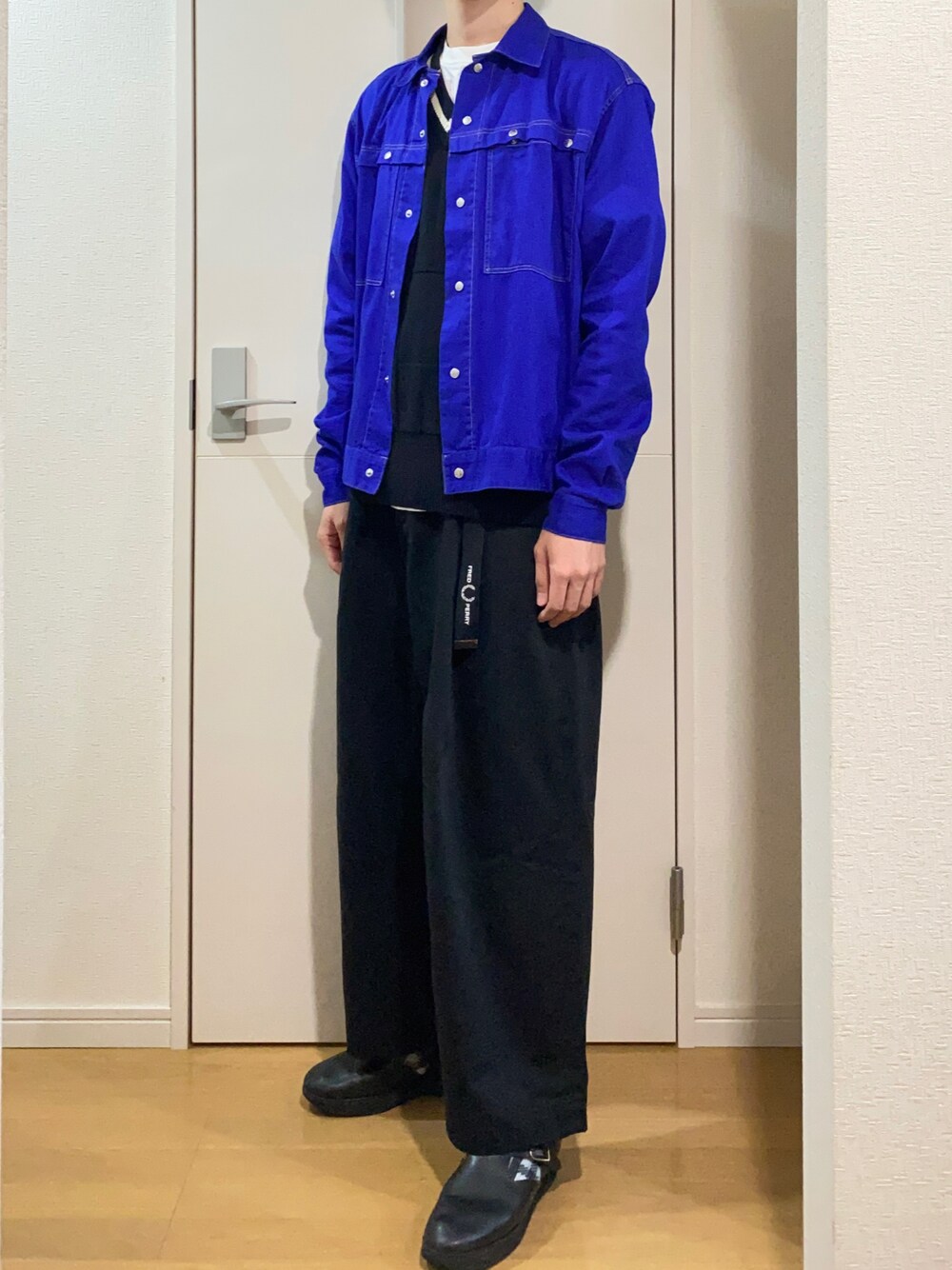 「Traditional Weatherwearのアイテム（ジャケット/アウター、ブルー系）」を使った、sshuhoさん（メンズ・173cm）の秋コーディネートの1枚目の写真