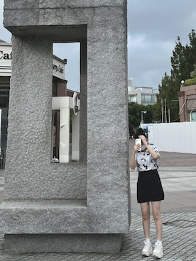 「アイテム（バックパック/リュック、シルバー系）」を使った、りんたんさん（レディース・152cm）の夏コーディネート