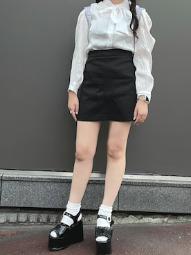 「アイテム（バックパック/リュック、シルバー系）」を使った、りんたんさん（レディース・152cm）の秋コーディネート