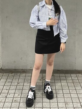 「アイテム（バックパック/リュック、シルバー系）」を使った、りんたんさん（レディース・152cm）の秋コーディネート