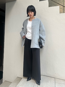 「アイテム（ノーカラージャケット）」を使った、ぴらこさん（レディース・153cm）の秋コーディネート