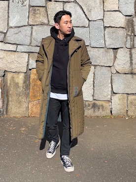 「G-STAR RAW（ジースターロゥ）のアイテム（トレンチコート）」を使った、tatsuya995さん（メンズ・175cm）の冬コーディネート