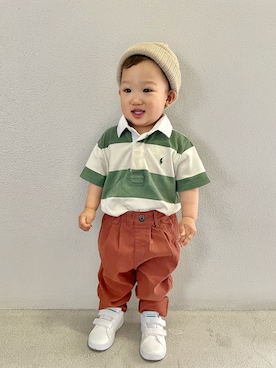 「アイテム（チノパンツ）」を使った、あると/うたはさん（キッズ・80cm）の春コーディネート