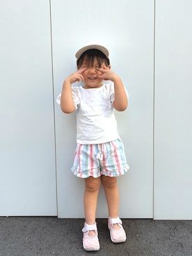 「アイテム（スニーカー）」を使った、あると/うたはさん（キッズ・90cm）の夏コーディネート