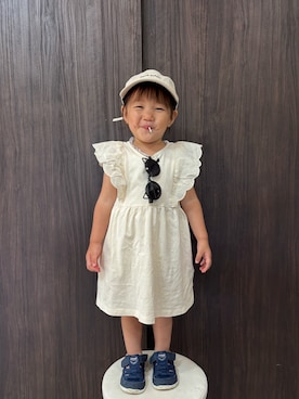 「アイテム（帽子）」を使った、あると/うたはさん（キッズ・90cm）の夏コーディネート