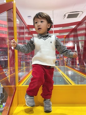 「アイテム（チノパンツ）」を使った、あると/うたはさん（キッズ・80cm）の秋コーディネート