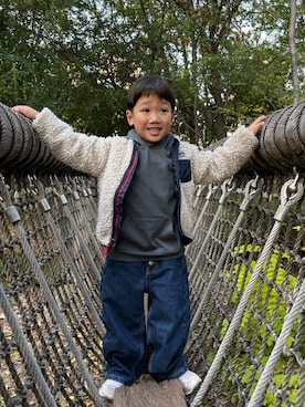 「アイテム（パーカー）」を使った、あると/うたはさん（キッズ・90cm）の秋コーディネート