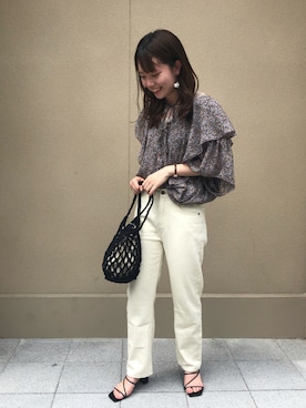 「Crisp（クリスプ）のベーシックデニムパンツ（デニムパンツ）」を使った、harunaさん（レディース・160cm）の夏コーディネート